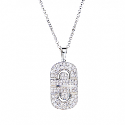 Подвеска No name в стиле Bvlgari Parentesi White Gold & Diamonds