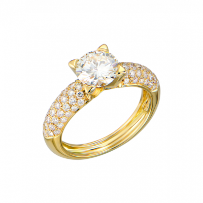 Кольцо No name 1,50 H/VS2 Round Cut Diamond in Yellow Gold
