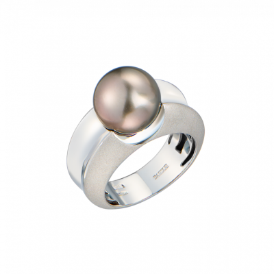 Кольцо Damiani Black Pearl 10 mm & White Gold