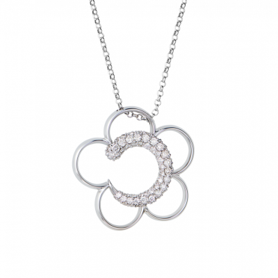 Подвеска No name Flower pendant in White Gold & Diamonds