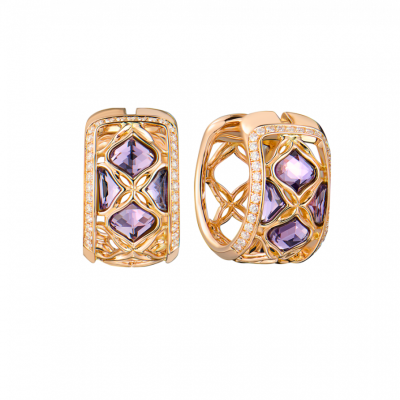 Серьги Chopard Imperiale Lace Rose Gold & Amethyst & Diamonds