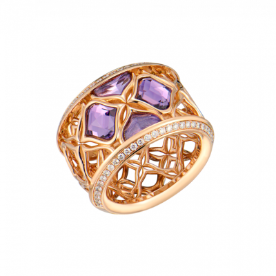 Кольцо Chopard Imperiale Lace Rose Gold & Amethyst & Diamonds