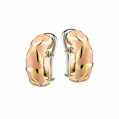 Серьги Roberto Coin Yellow Gold Rose Enamel
