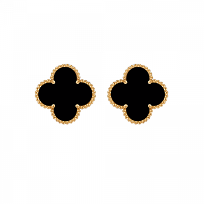 Серьги Van Cleef & Arpels Magic Alhambra yellow gold, Onyx