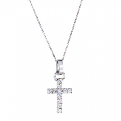 Крест No name 0,47 ct G/SI1 Round Cut Diamonds White Gold