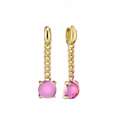 Серьги No name Yellow Gold & Rose Sapphire Earrings