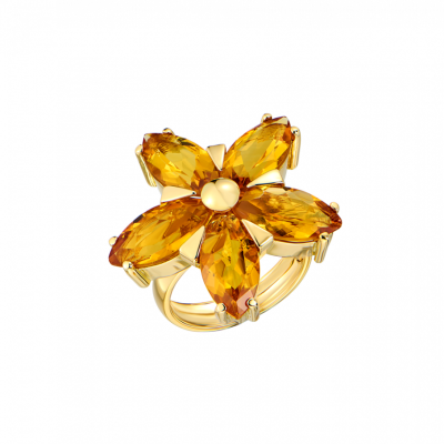 Кольцо No name Citrine & Yellow Gold