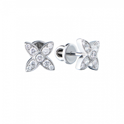 Пусеты No name 0,55 ct Round Cut Diamonds & White Gold