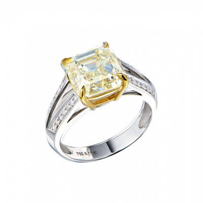 Кольцо No name 5,11 ct O-P/VS2 Asscher Cut Diamond