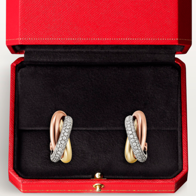 Серьги Cartier Trinity Classic Model Half-Paved Diamonds