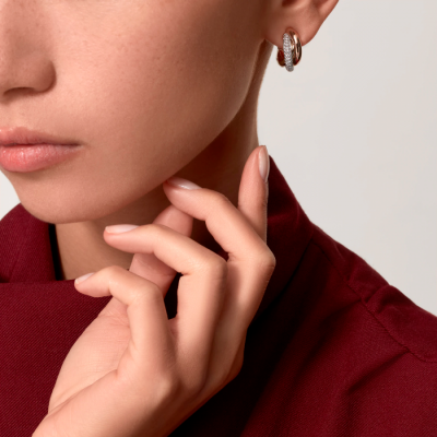 Серьги Cartier Trinity Classic Model Half-Paved Diamonds
