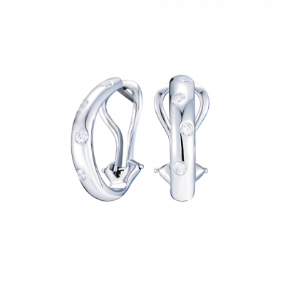 Серьги Tiffany & Co Etoile Platinum & Diamond Hoop Earrings