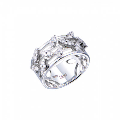 Кольцо No name Round cut Diamonds & White Gold