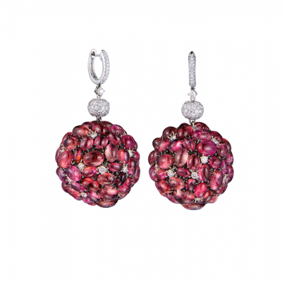 Серьги Jacob & Co. Ball Drop Earrings Pink Tourmaline
