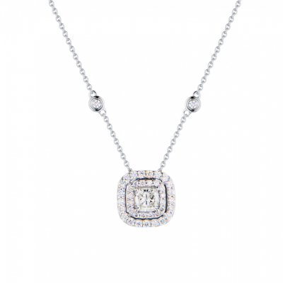 Подвеска MIUZ Diamonds 0,36 ct Cushon Cut F/VVS2 & 0,33 ct Round Diamonds