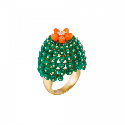 Кольцо Cartier Cactus de Emerald Beads, 1 Diamond