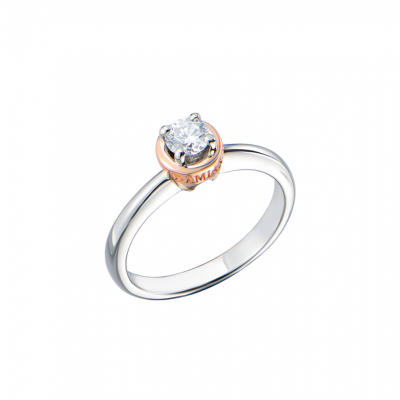 Кольцо Damiani Solitaire Engagement 0,22 ct White & Rose Gold