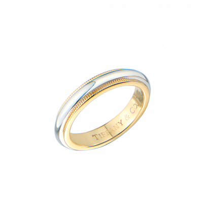 Кольцо Tiffany & Co Together Milgrain Band Ring in Yellow Gold and Platinum (SIZE 47)