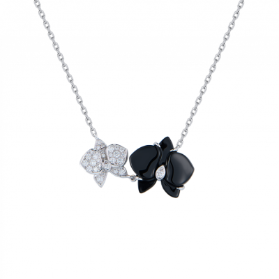 Колье Cartier Caresse d’Orchidèes White Gold Diamond & Onyx
