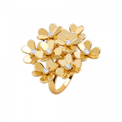 Кольцо Van Cleef & Arpels Frivole 8 Flowers Yellow Gold & Diamonds (SIZE 53)