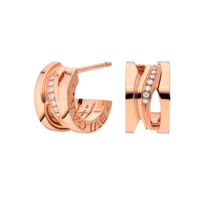 Серьги Bvlgari B.Zero 1 Rose Gold & Diamond