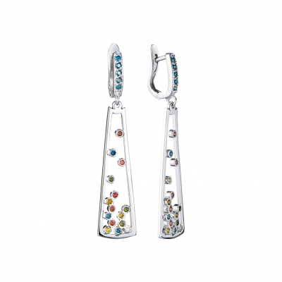 Серьги No name Multigemstone & White Gold