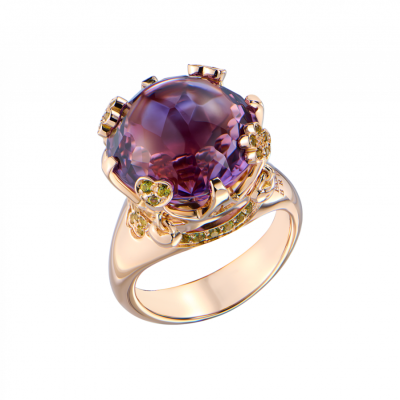 Кольцо Pasquale Bruni Sissi Amethyst & Сhrysolite Rose Gold