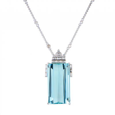 Подвеска No name 115,0 ct Aquamarine & Diamonds & White Gold