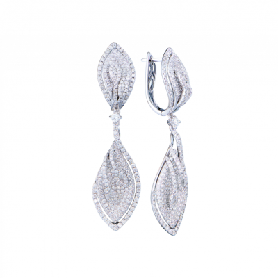 Серьги Ralfdiamonds 4,20 ct Round Cut Diamonds White Gold Petals