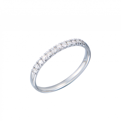 Кольцо No name дорожка из 12 бриллиантов 0,09 ct и белого золота 750 пробы