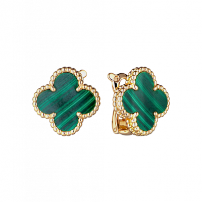 Серьги Van Cleef & Arpels Vintage Alhambra Malachite