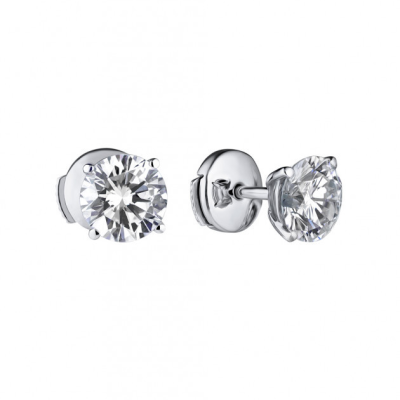 Пусеты No name 1,00 ct F/SI1 - 1,00 ct F/SI2 Round Cut Diamonds МГУ
