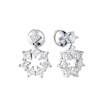 Серьги Chopard 2,35 ct Square Diamonds & White Gold