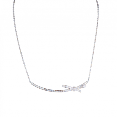 Колье Chanel Ruban Short Necklace White Gold Diamonds