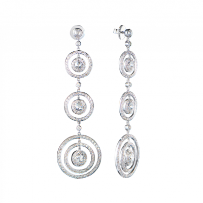 Серьги No name Round & Rose Cut Diamonds & White Gold