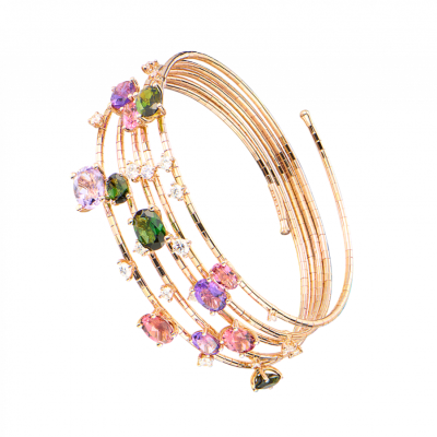 Браслет Mattia Cielo 5 Rows Amethyst & Tourmaline & Diamonds