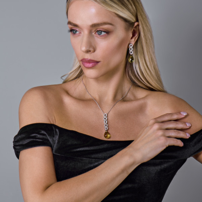 Подвеска Antonini Gioielli Peridot & Diamonds White Gold