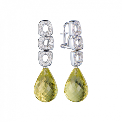 Серьги Antonini Gioielli Peridot & Diamonds White Gold