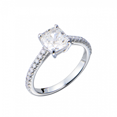 Кольцо Tiffany & Co 1,22 ct E/VS1 Cushion Cut Brilliant in Platinum