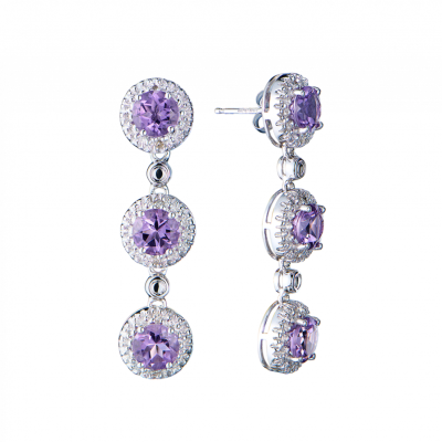 Серьги No name Natural Amethist 4,8 ct Drop