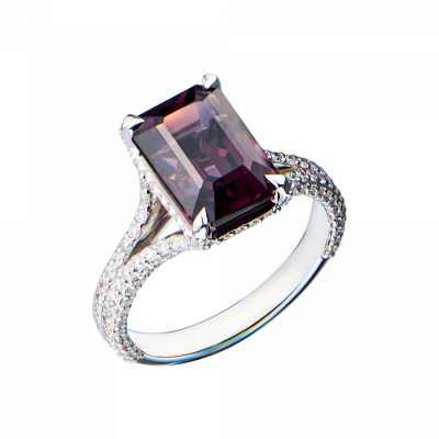Кольцо GIA 5,56 ct Natural Spinel & Diamonds