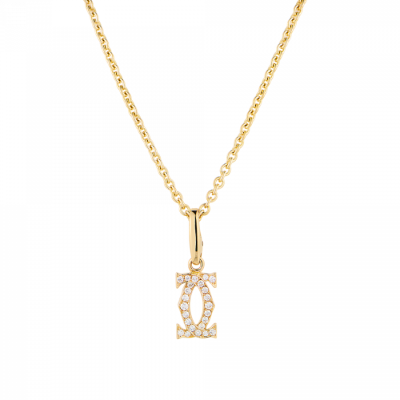 Кулон Cartier Double C diamonds in Yellow Gold