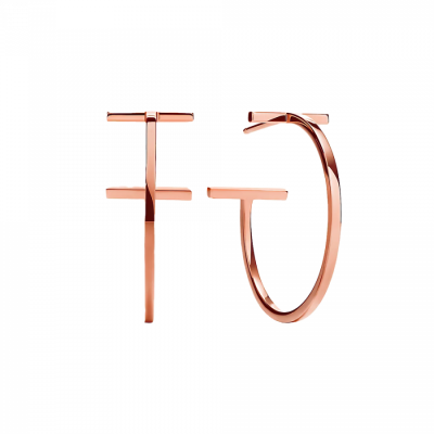 Серьги Tiffany & Co T Hoop in Rose Gold