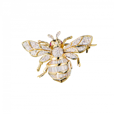 Брошь No name Bee Brooche Yellow Gold & Diamond