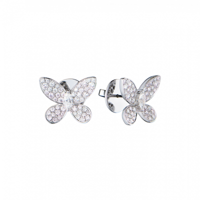 Серьги No name в стиле GRAFF Butterfly White Gold Diamonds 1,09 ct