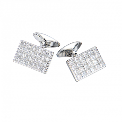 Запонки No name 5,40 ct Princess Cut Diamonds White Gold