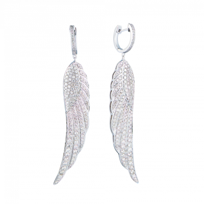 Серьги No name 3,55 ct White Gold & Diamonds Wings