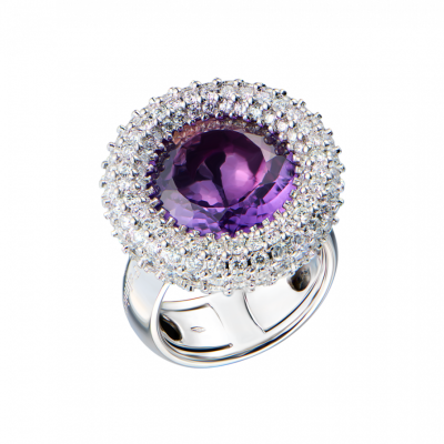 Кольцо Palmiero Jewellery Design Natural Amethyst 10,0 ct & Natural Diamonds 6,30 ct