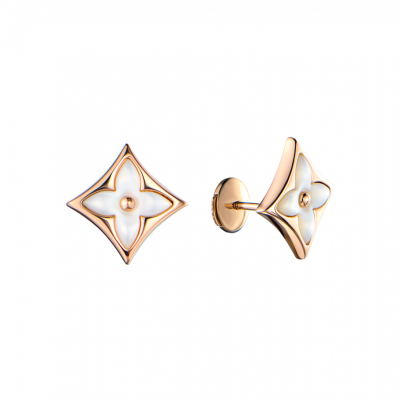 Пусеты Louis Vuitton Color Blossom Star Ear Stud Pink Gold & White Mother-of-Pearl