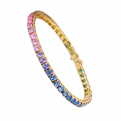Браслет Ralfdiamonds 8,82 ct Multicolor Sapphire Yellow Gold